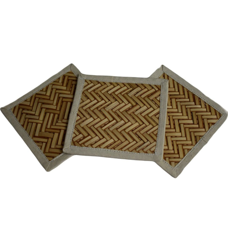 NOU! SET Suport Pahare (coaster) lucrate manual din nuiele de Trestie de zahar - suport pahar