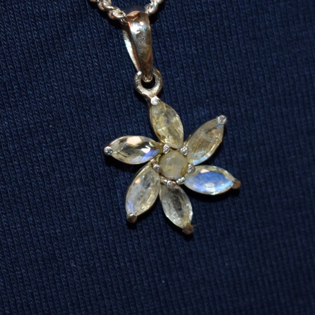 Pandantiv CHAKRA din Argint 925 cu Pietre Semipretioase Naturale de Piatra Lunii multifatetat slefuite -> Cod: SilverPendant6 - Pandantive