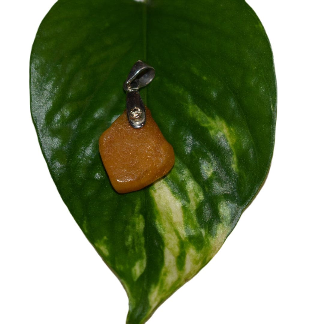 Pandantiv din Argint 925 cu 14.85 Carate Piatra Naturala Semipretioasa de Chihlimbar (Orange Baltic Amber) & Citrine - pandantiv argitn cu