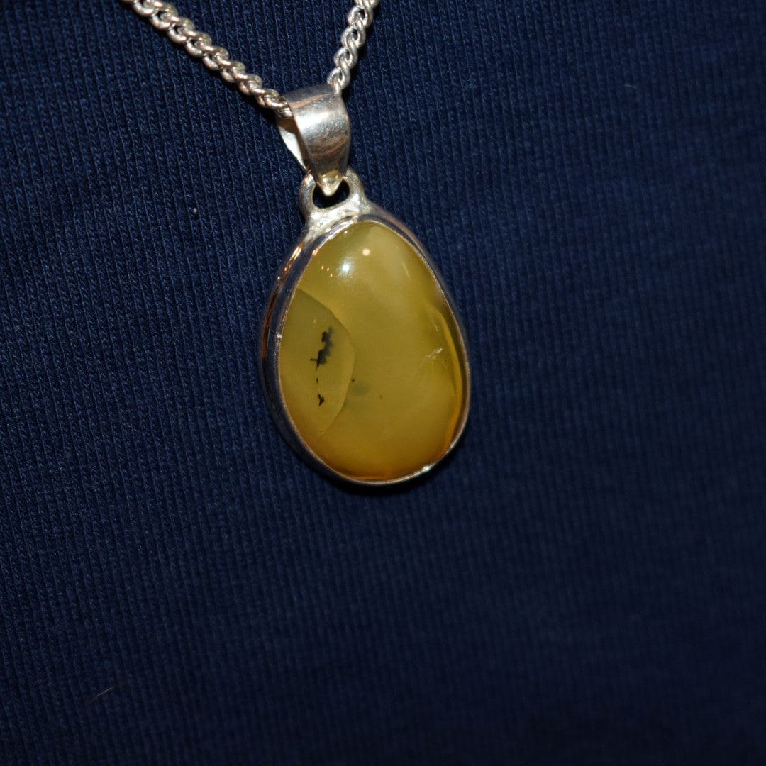 Pandantiv din Argint 925 cu Piatra Semipretioasa Naturala de Opal Galben - Yellow Opal (Cod: D41892) - pandantiv cu opal galben