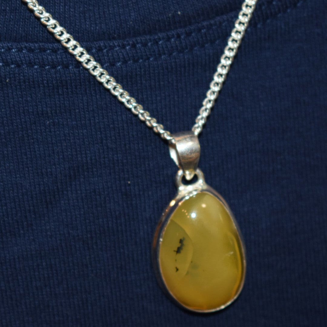 Pandantiv din Argint 925 cu Piatra Semipretioasa Naturala de Opal Galben - Yellow Opal (Cod: D41892) - pandantiv cu opal galben
