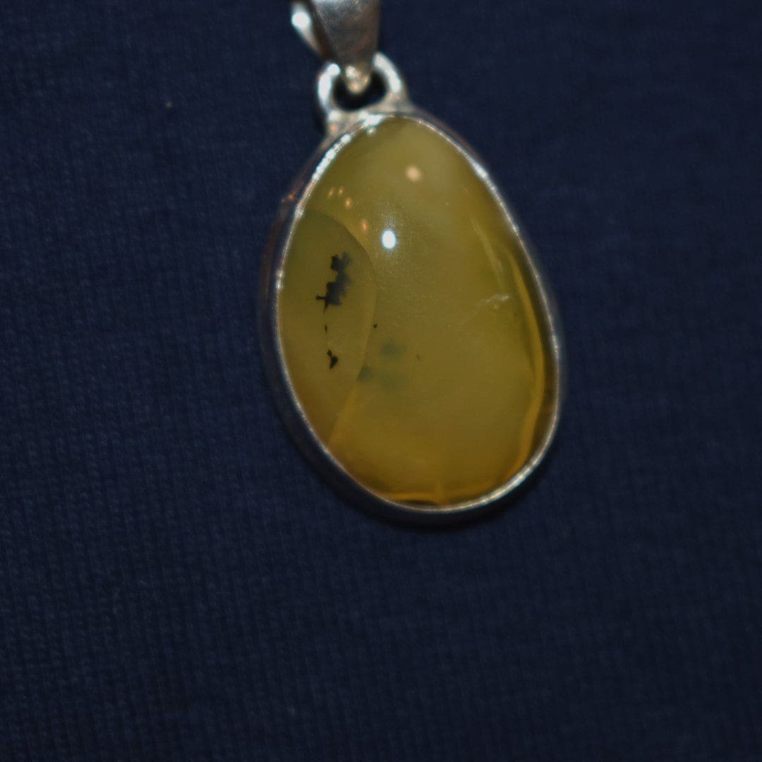 Pandantiv din Argint 925 cu Piatra Semipretioasa Naturala de Opal Galben - Yellow Opal (Cod: D41892) - pandantiv cu opal galben