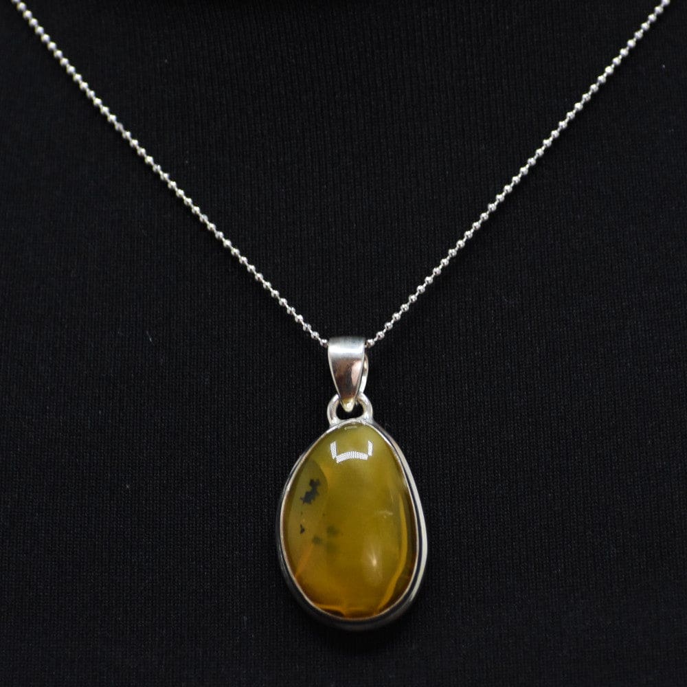 Pandantiv din Argint 925 cu Piatra Semipretioasa Naturala de Opal Galben - Yellow Opal (Cod: D41892) - pandantiv cu opal galben