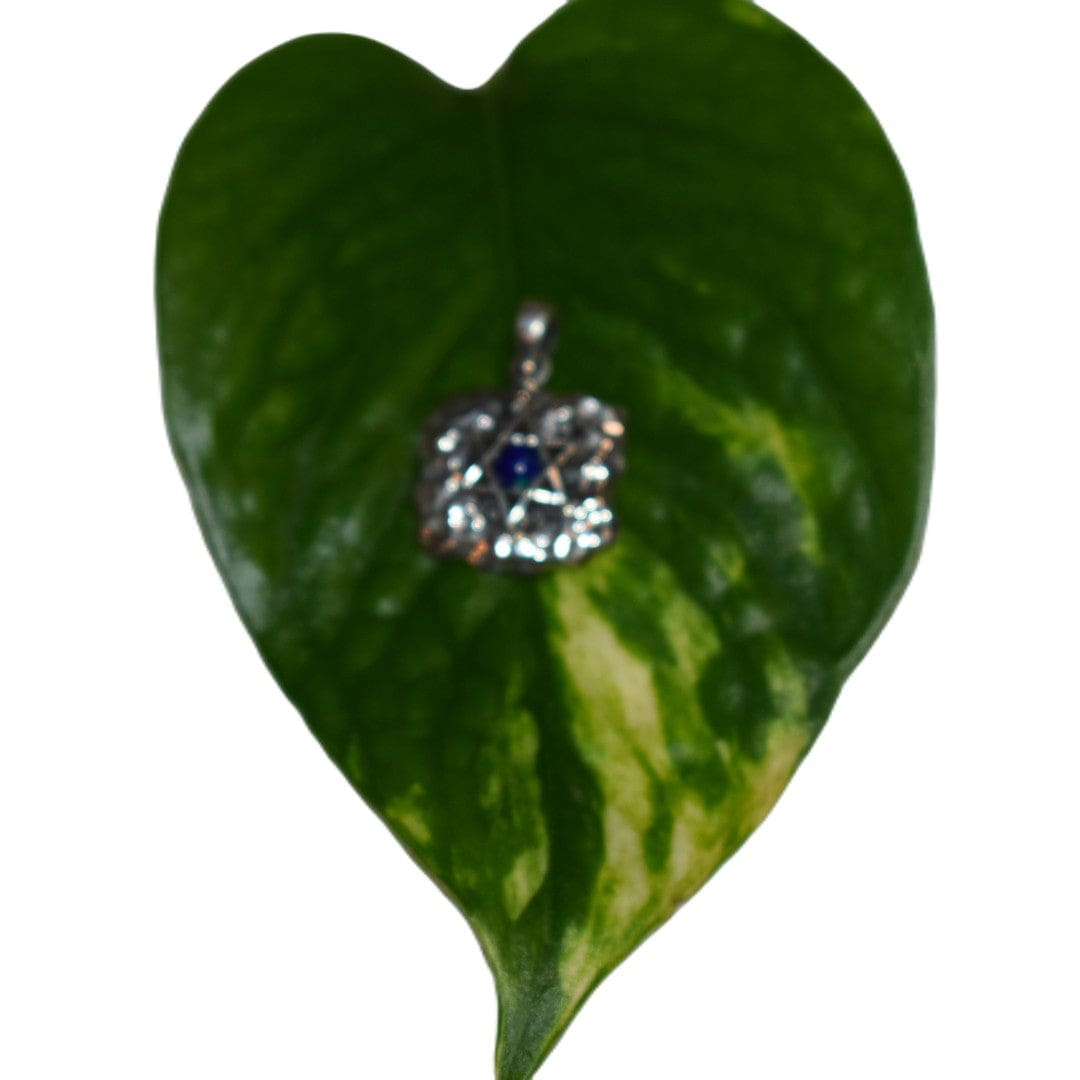 Pandantiv ’’Wicca’’ din Argint 925 cu Pietre Semipretioase Naturale de Malachite in Chrysocolla - pandantiv argint cu malachite