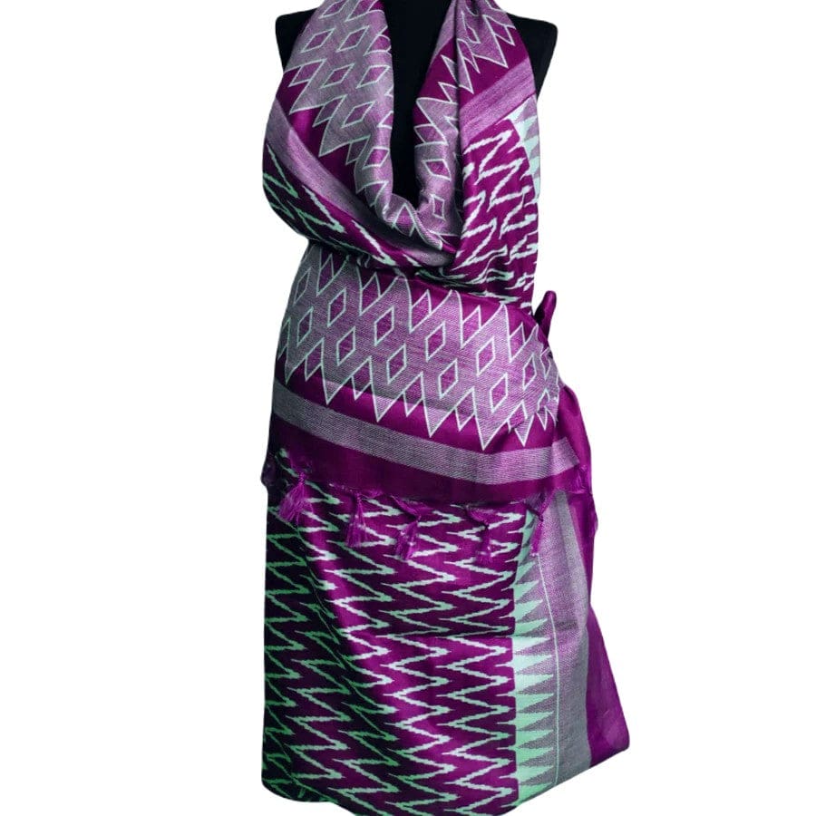 Pareo Mare/ Sarong/ Esarfa de Plaja - Matase vegetala (Bamboo Silk) -> Purple Mov waves (Cod: Bamboo11) - Pareo/Sarong/Esarfa de Plaja