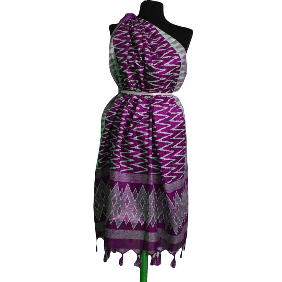 Pareo Mare/ Sarong/ Esarfa de Plaja - Matase vegetala (Bamboo Silk) -> Purple Mov waves (Cod: Bamboo11) - Pareo/Sarong/Esarfa de Plaja