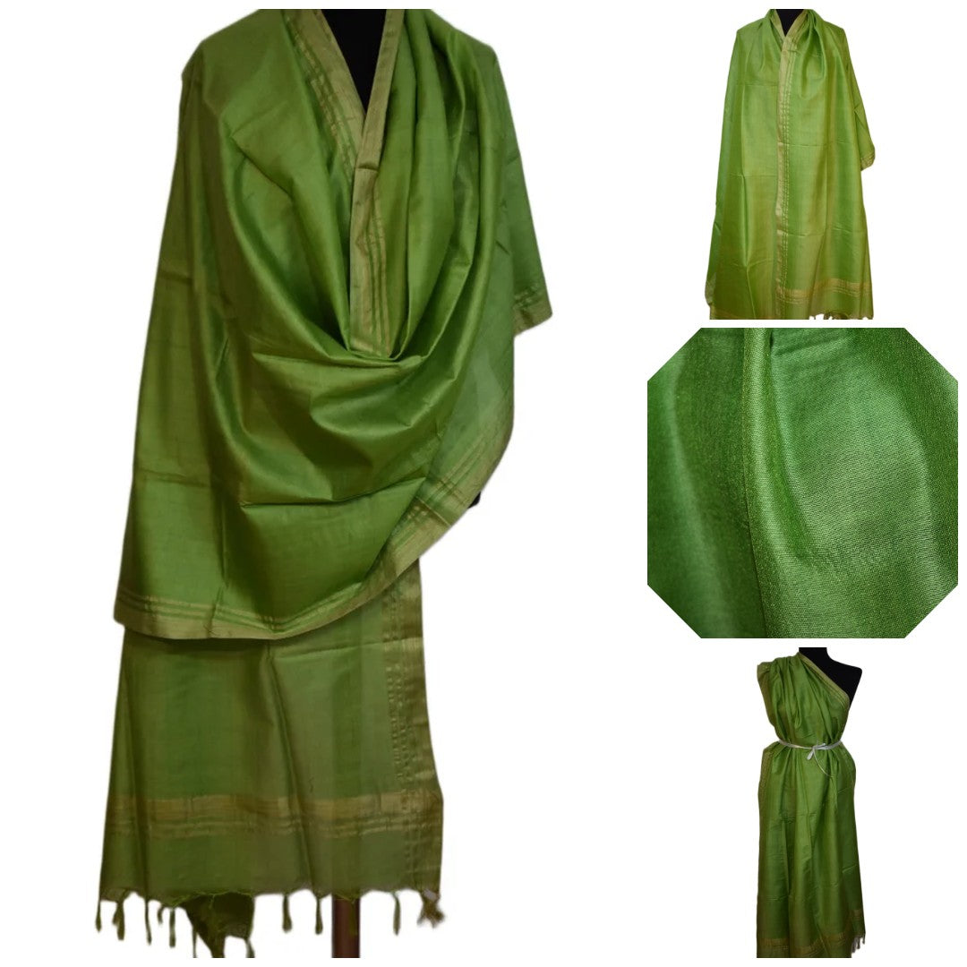 Pareo / Sarong/ Esarfa de Plaja - Cotton Silk cu bordura zari->Cod: Khadi6