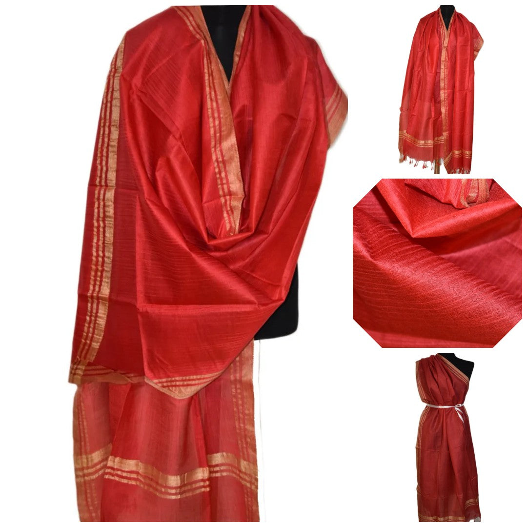 Pareo / Sarong/ Esarfa de Plaja - Cotton Silk cu bordura zari->Cod: Khadi5