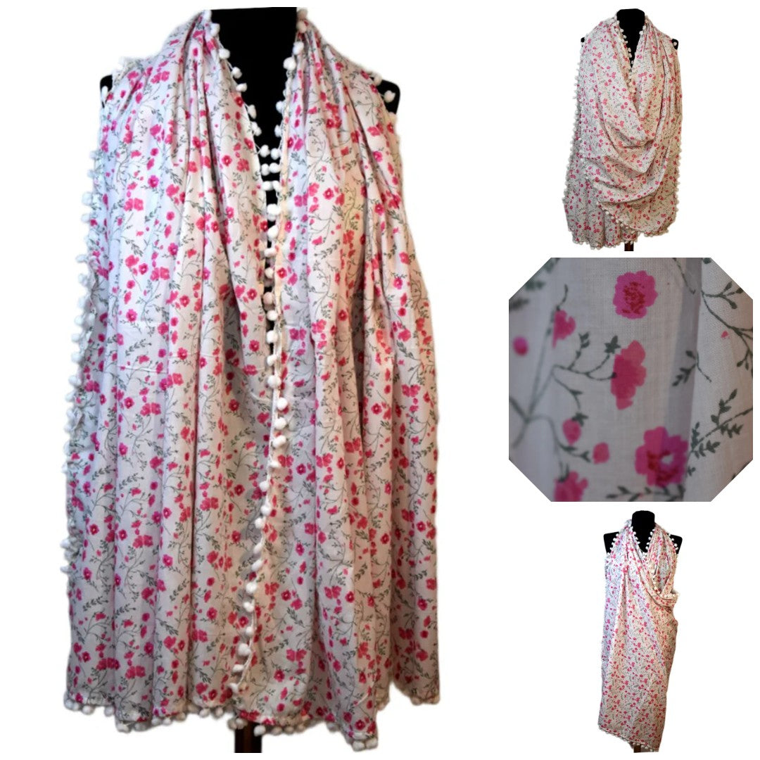 Pareo/ Sarong/ Esarfa de Plaja - 100% Bumbac cu Block printing -> Cod: Mulmul Cotton9