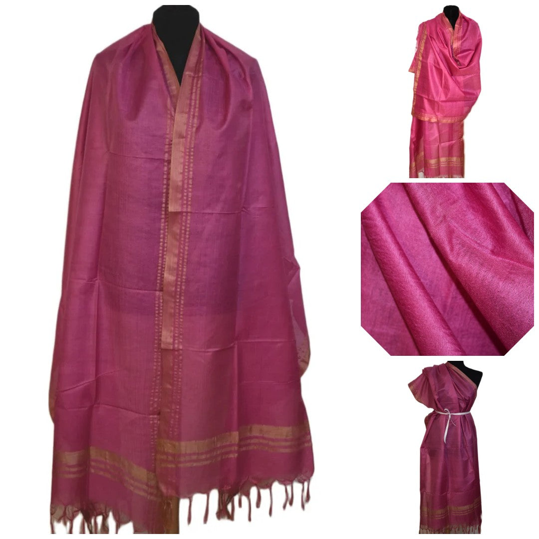 Pareo / Sarong/ Esarfa de Plaja - Cotton Silk cu bordura zari->Cod: Khadi1
