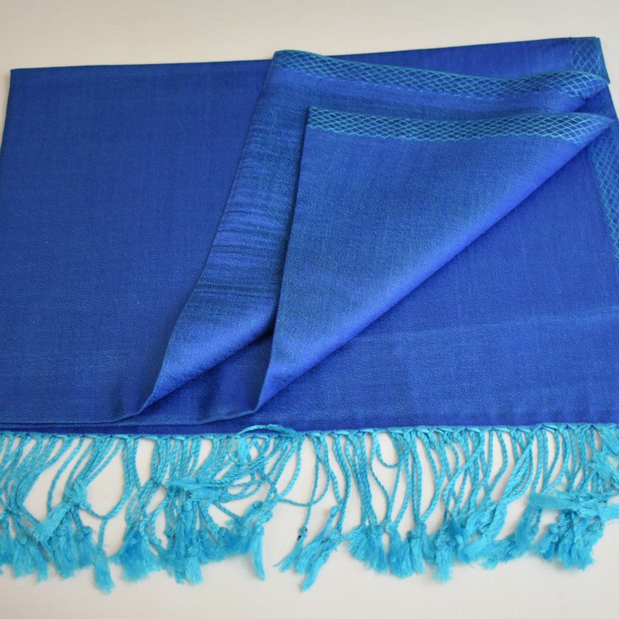 Sal cu textura extrafina din Matase Naturala &Modal - >Albastru&Blue Ciel. Cod: SALMN15 - Sal din Matase Naturala si Modal