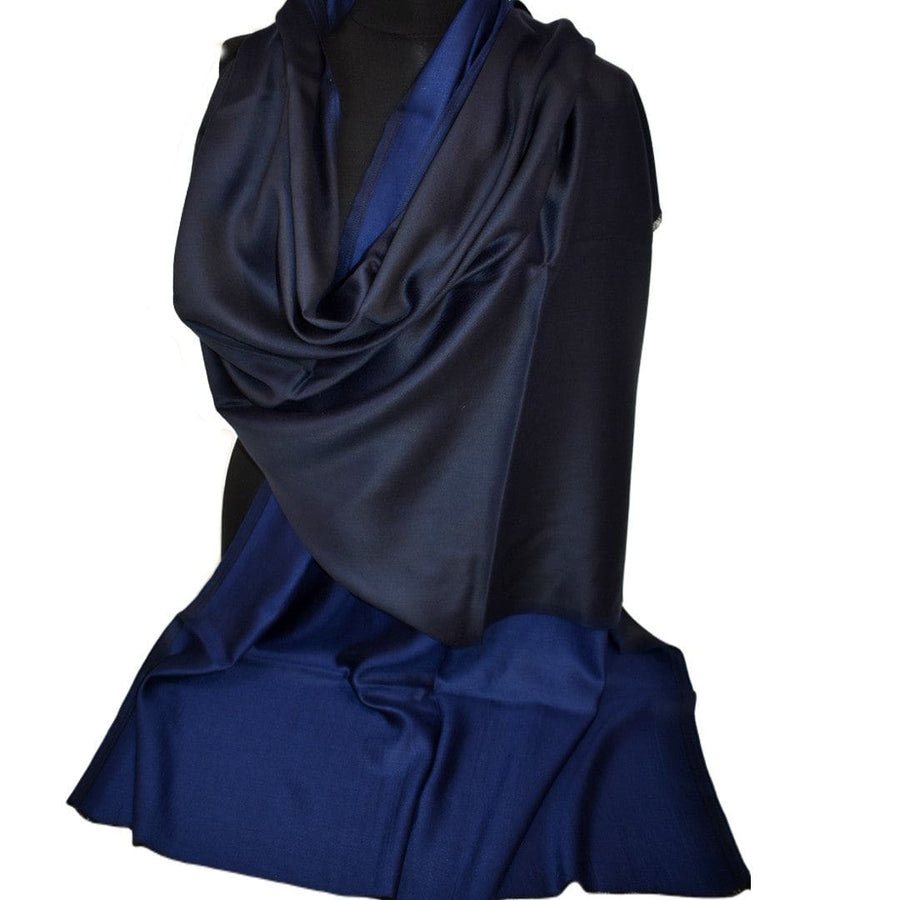 Sal cu textura extrafina din Matase Naturala &Modal - >Bleumarin & Negru. Cod: SALMN3 - Sal Matase si Modal