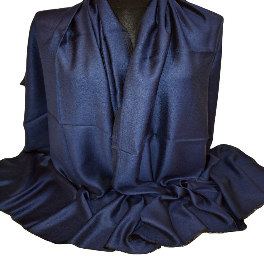 Sal cu textura extrafina din Matase Naturala &Modal - >Bleumarin & Negru. Cod: SALMN3 - Sal Matase si Modal