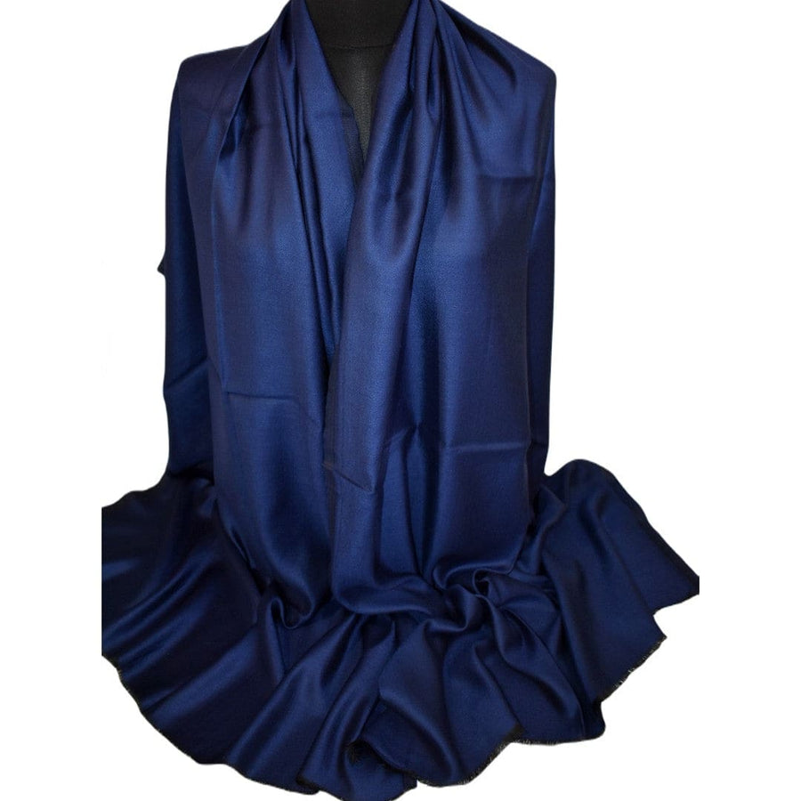 Sal cu textura extrafina din Matase Naturala &Modal - >Bleumarin & Negru. Cod: SALMN3 - Sal Matase si Modal