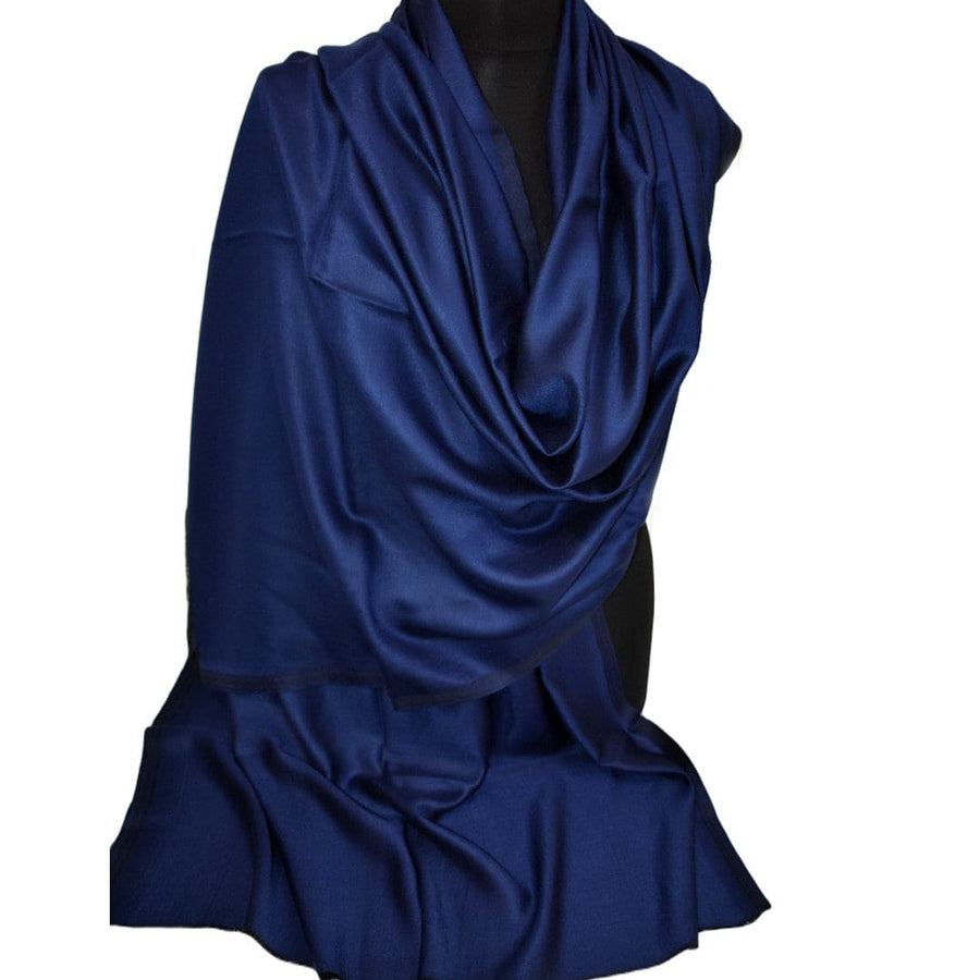 Sal cu textura extrafina din Matase Naturala &Modal - >Bleumarin & Negru. Cod: SALMN3 - Sal Matase si Modal