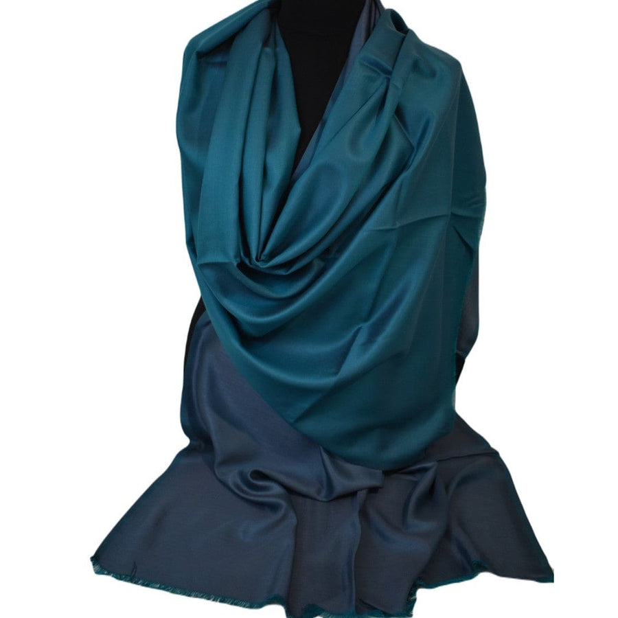 Sal cu textura extrafina din Matase Naturala &Modal - >Blue Gray & Verde Turcoaz. Cod: SALMN8 - Sal din Matase Naturala si Modal