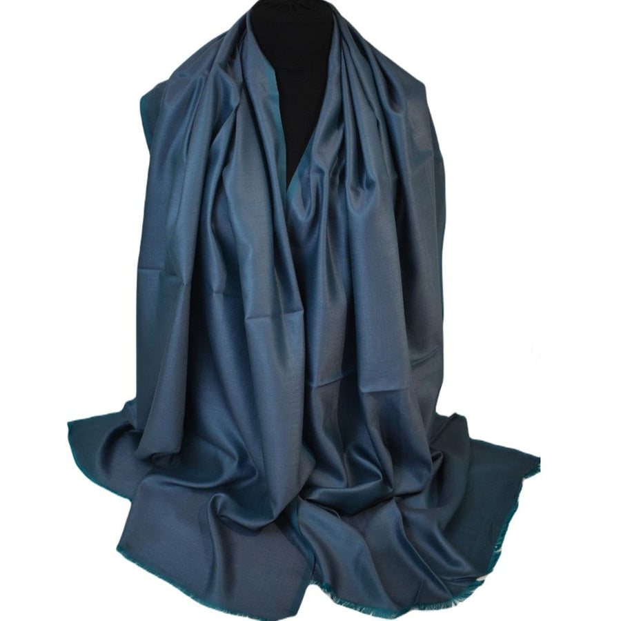 Sal cu textura extrafina din Matase Naturala &Modal - >Blue Gray & Verde Turcoaz. Cod: SALMN8 - Sal din Matase Naturala si Modal