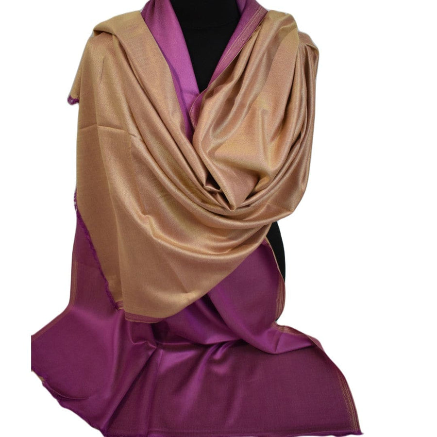 Sal cu textura extrafina din Matase Naturala &Modal - >Magenta & Nude Capucino. Cod: SALMN18 - Sal din Matase Naturala si Modal