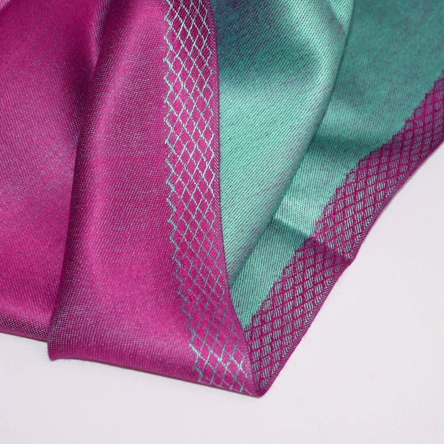 Sal cu textura extrafina din Matase Naturala &Modal - >Magenta Rose/Bleu. Cod: SALMN25 - Sal din Matase Naturala si Modal