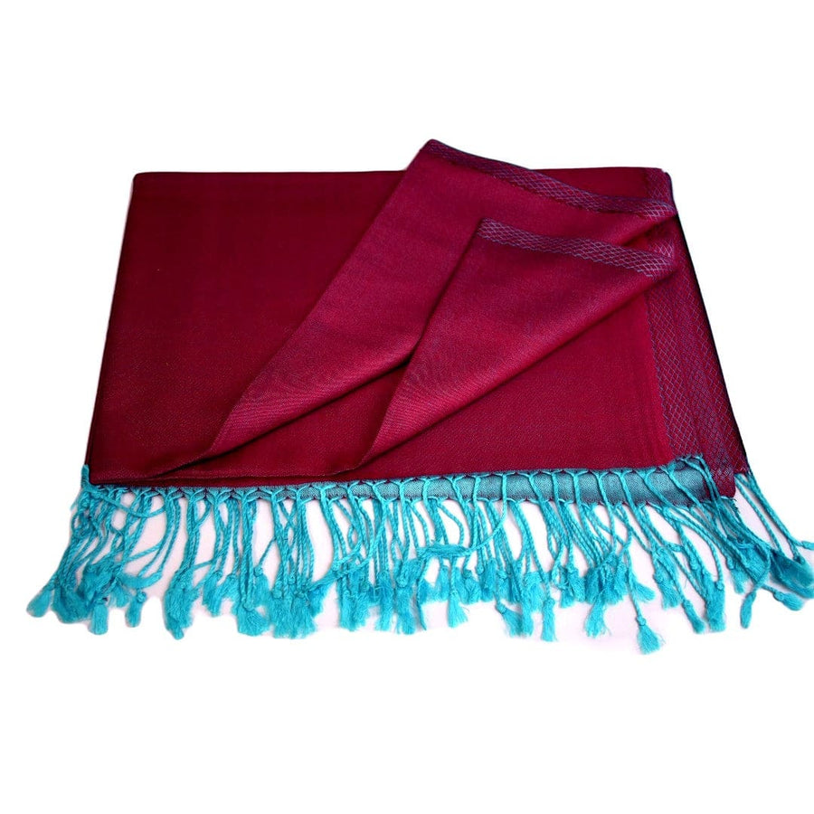 Sal cu textura extrafina din Matase Naturala &Modal - >Magenta Rose/Bleu. Cod: SALMN25 - Sal din Matase Naturala si Modal