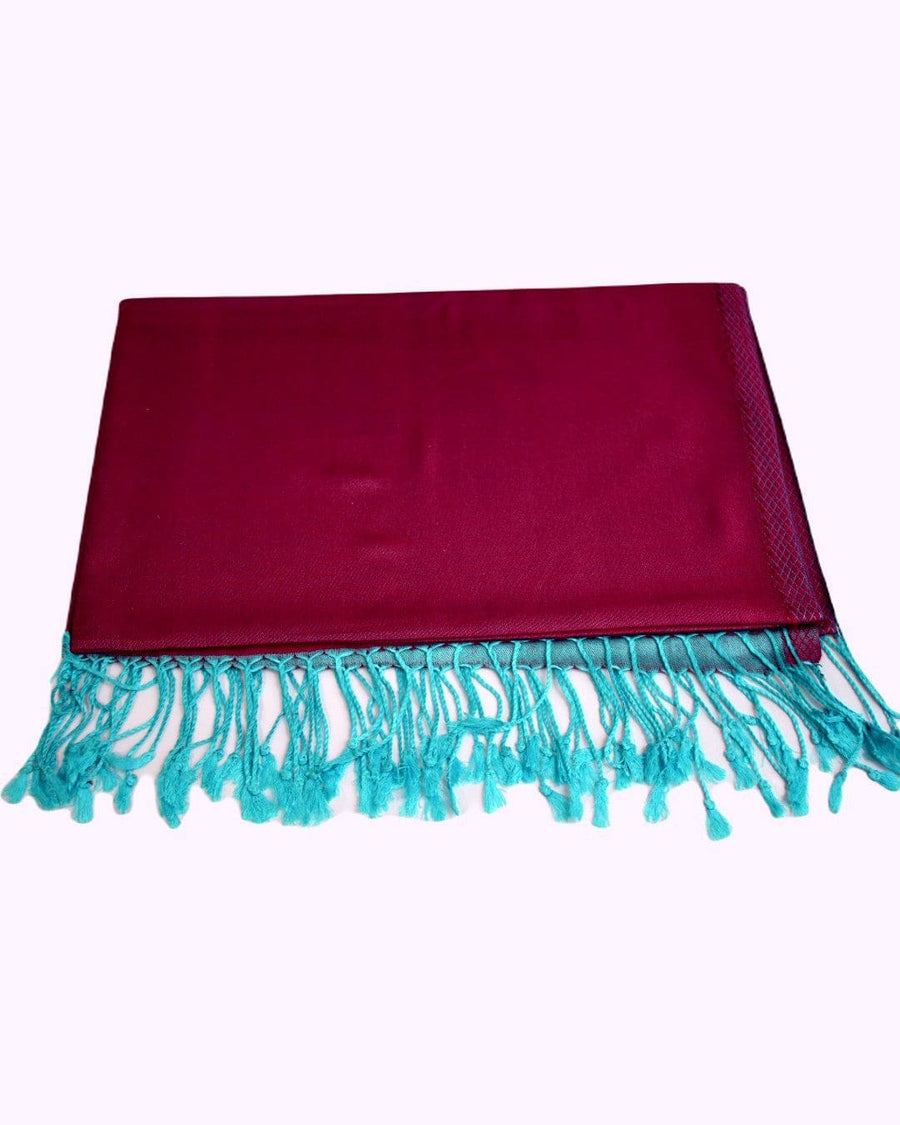 Sal cu textura extrafina din Matase Naturala &Modal - >Magenta Rose/Bleu. Cod: SALMN25 - Sal din Matase Naturala si Modal