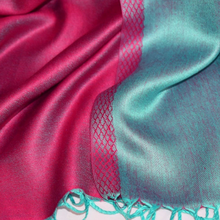 Sal cu textura extrafina din Matase Naturala &Modal - >Magenta Rose/Bleu. Cod: SALMN25 - Sal din Matase Naturala si Modal