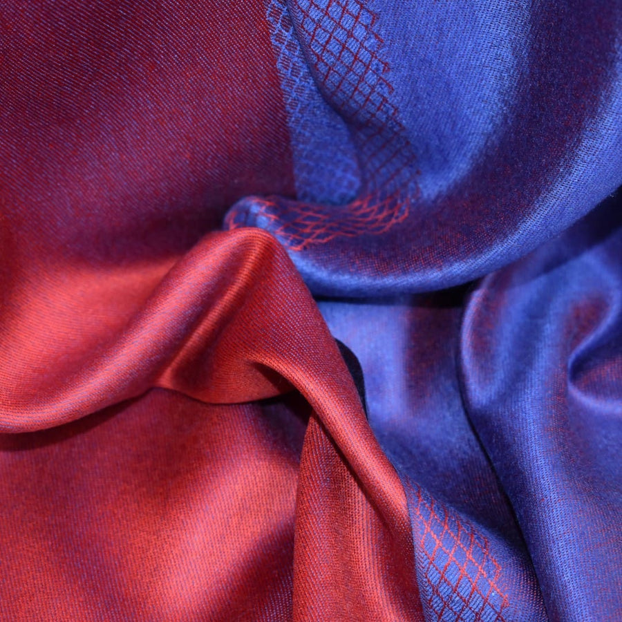 Sal cu textura extrafina din Matase Naturala &Modal - >Purple Blue & Rosu Visina. Cod: SALMN8 - Sal din Matase Naturala si Modal