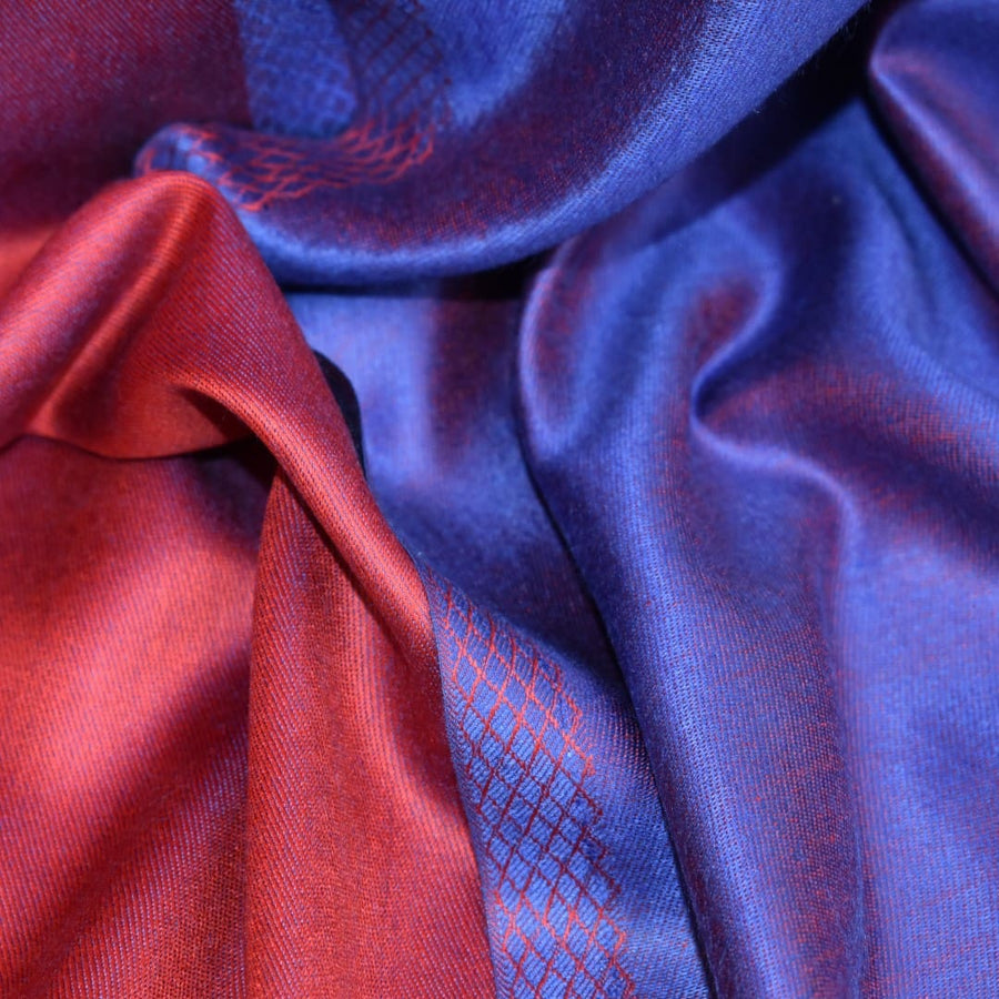 Sal cu textura extrafina din Matase Naturala &Modal - >Purple Blue & Rosu Visina. Cod: SALMN8 - Sal din Matase Naturala si Modal