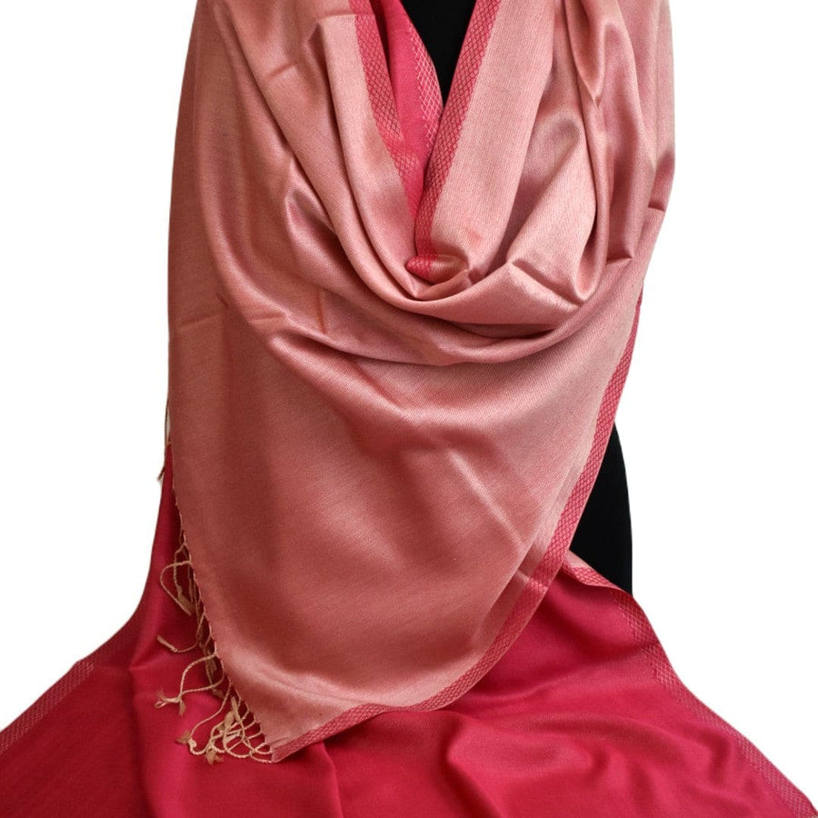 Sal cu textura extrafina din Matase Naturala &Modal - >Roz Magenta & Salmon Roze. Cod: SALMN21 - Sal din Matase Naturala si Modal