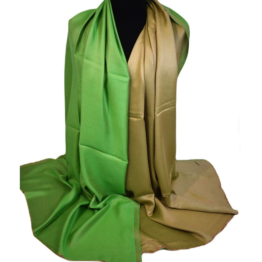 Sal cu textura extrafina din Matase Naturala &Modal - >Verde & Beige. Cod: SALMN7 - Sal Matase si Modal