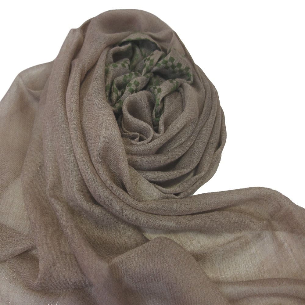 Sal din Cashmere & Matase Naturala - Bej Capucino & Verde Smarald -> Cod: CASHSILK6 - sal din cashmere si matase naturala