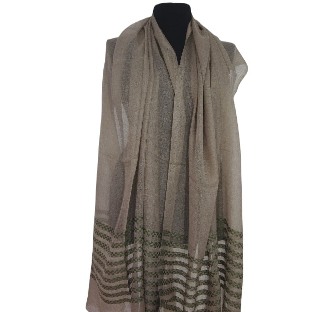 Sal din Cashmere & Matase Naturala - Bej Capucino & Verde Smarald -> Cod: CASHSILK6 - sal din cashmere si matase naturala