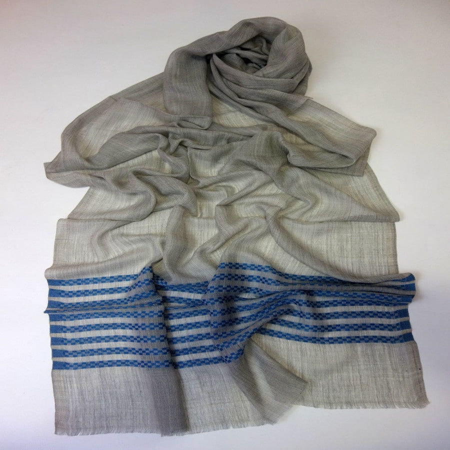 Sal din Cashmere & Matase Naturala - Gri & Blue Ciel -> Cod: CASHSILK4 - sal din cashmere si matase naturala