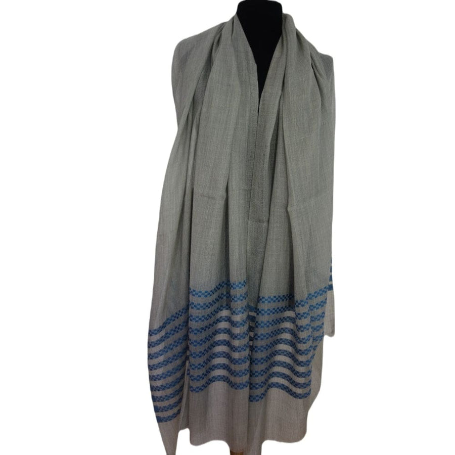 Sal din Cashmere & Matase Naturala - Gri & Blue Ciel -> Cod: CASHSILK4 - sal din cashmere si matase naturala