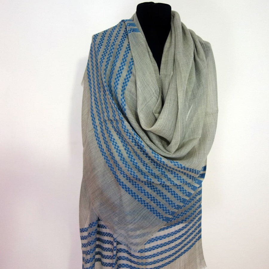 Sal din Cashmere & Matase Naturala - Gri & Blue Ciel -> Cod: CASHSILK4 - sal din cashmere si matase naturala