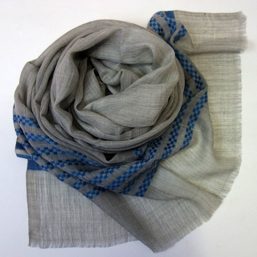 Sal din Cashmere & Matase Naturala - Gri & Blue Ciel -> Cod: CASHSILK4 - sal din cashmere si matase naturala
