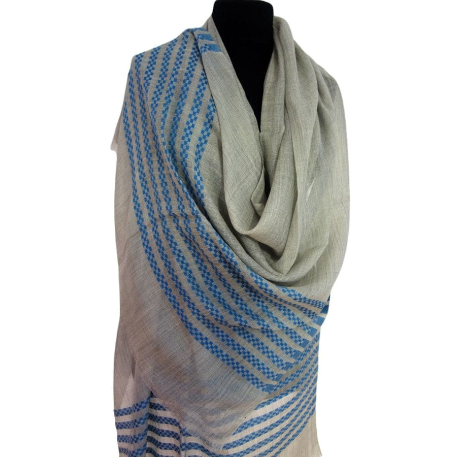 Sal din Cashmere & Matase Naturala - Gri & Blue Ciel -> Cod: CASHSILK4 - sal din cashmere si matase naturala