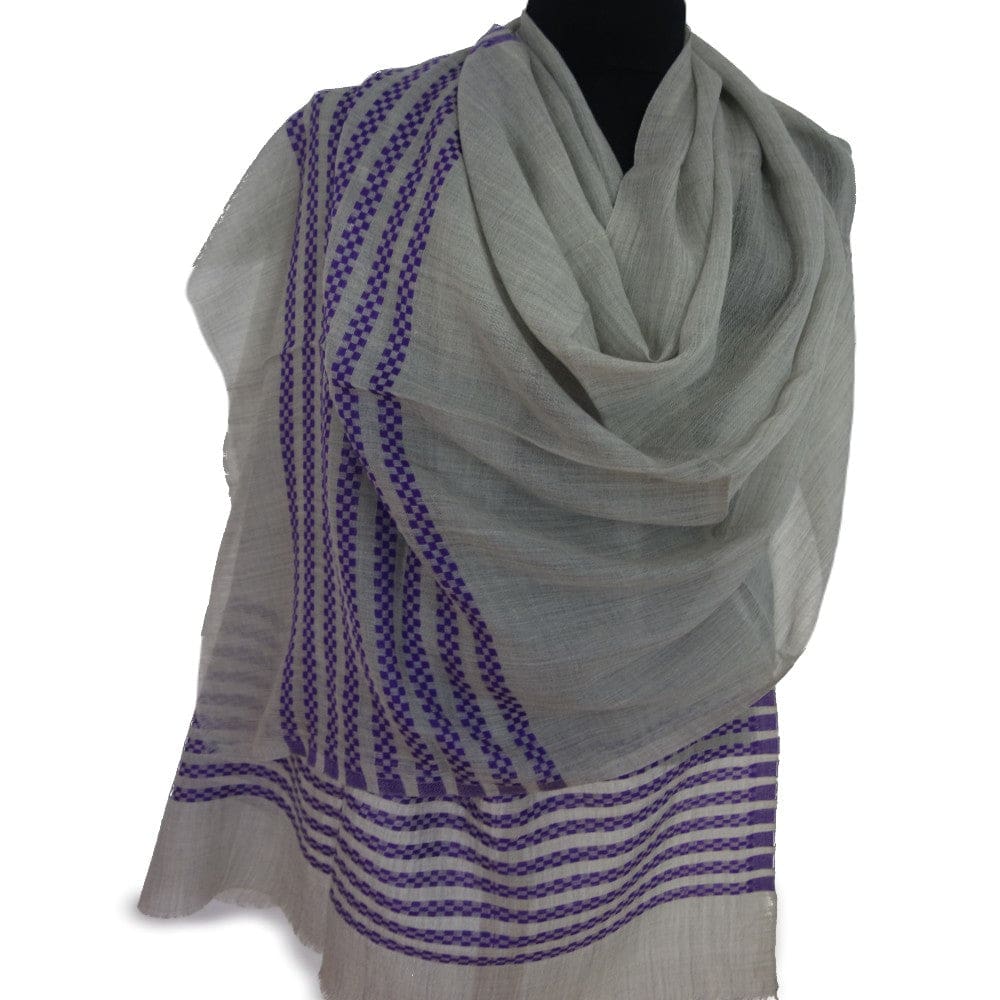 Sal din Cashmere & Matase Naturala - Gri & Lavander -> Cod: CASHSILK1