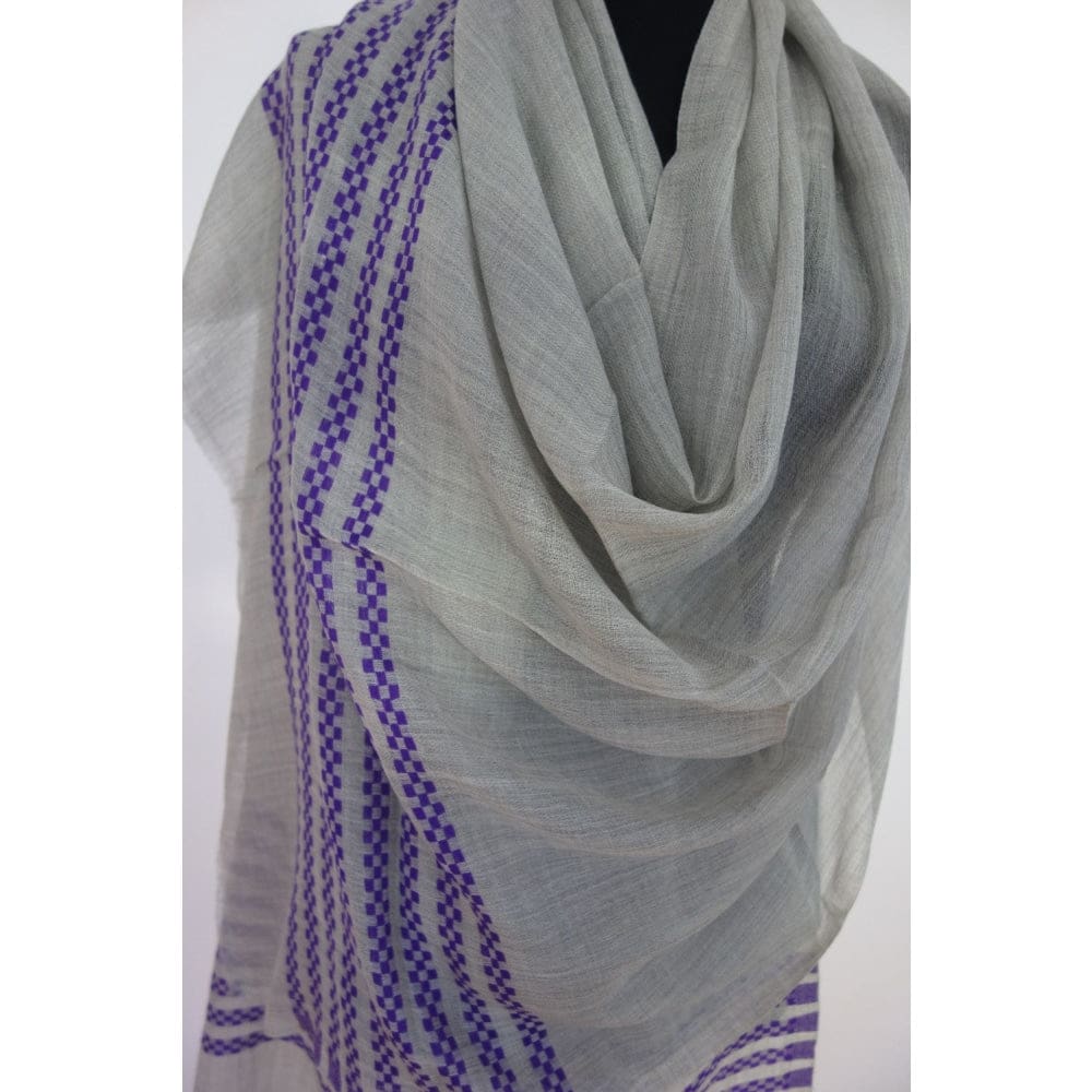 Sal din Cashmere & Matase Naturala - Gri & Lavander -> Cod: CASHSILK1