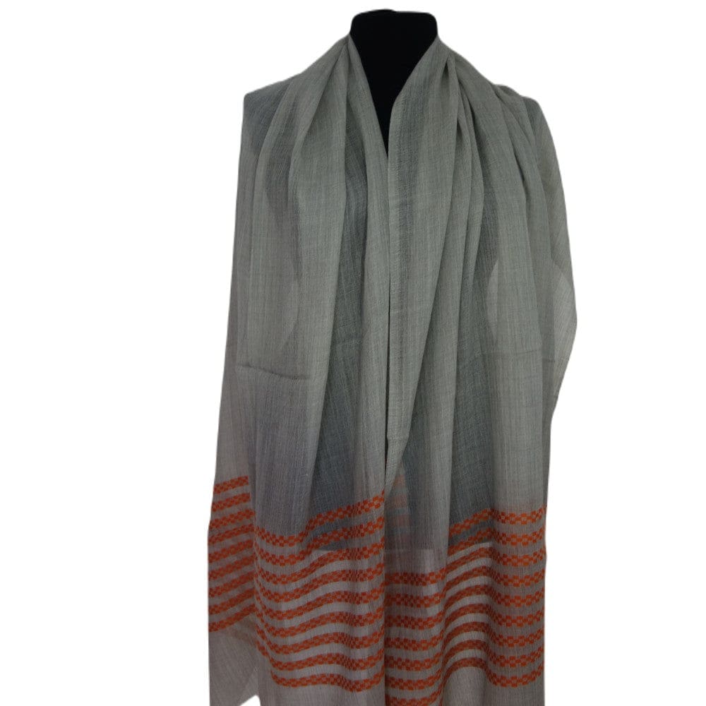 Sal din Cashmere & Matase Naturala - Gri & Orange Tangerine -> Cod: CASHSILK - sal din cashmere si matase naturala