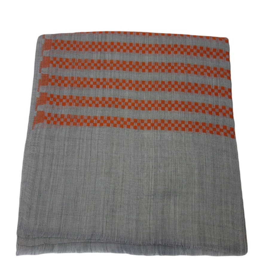 Sal din Cashmere & Matase Naturala - Gri & Orange Tangerine -> Cod: CASHSILK - sal din cashmere si matase naturala