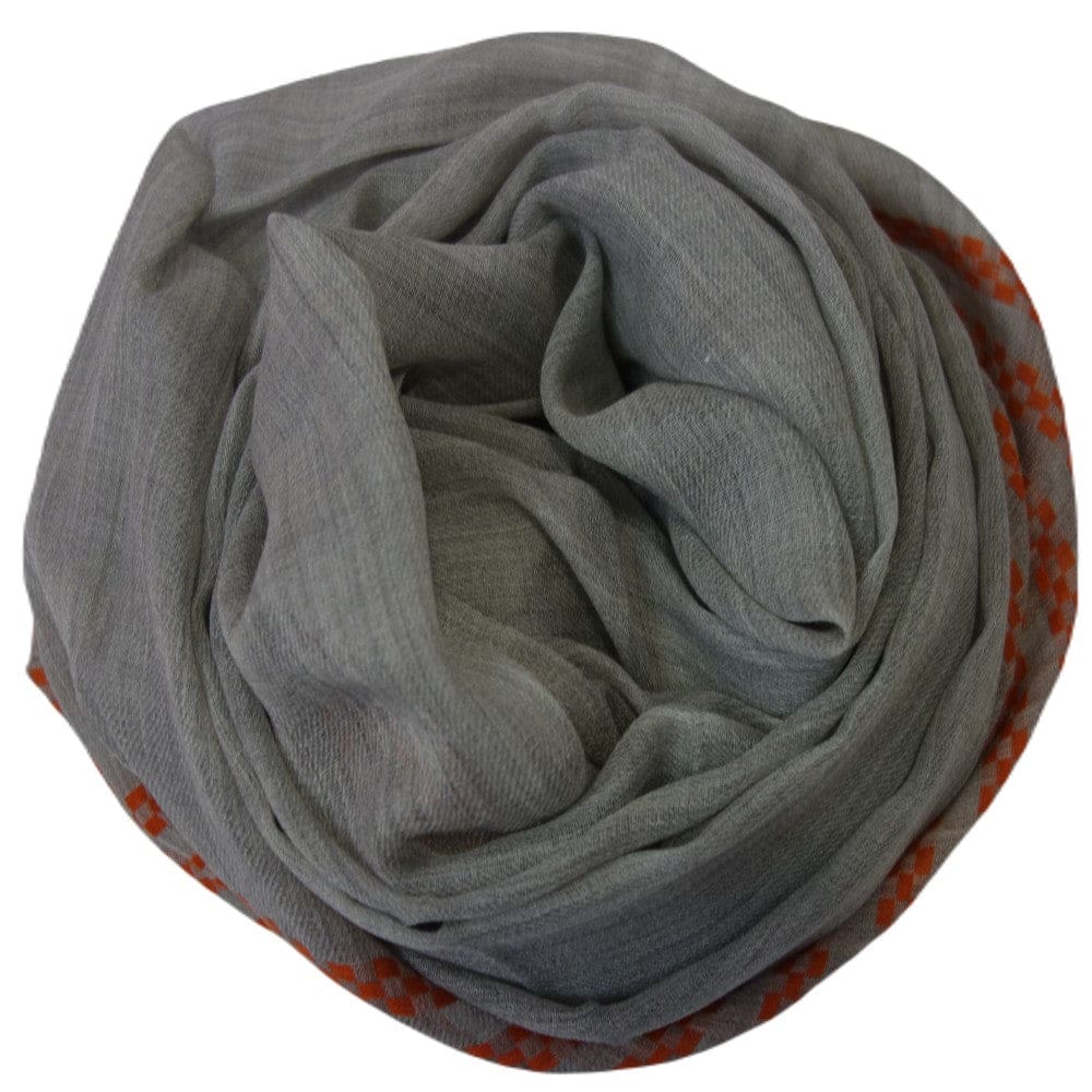 Sal din Cashmere & Matase Naturala - Gri & Orange Tangerine -> Cod: CASHSILK - sal din cashmere si matase naturala