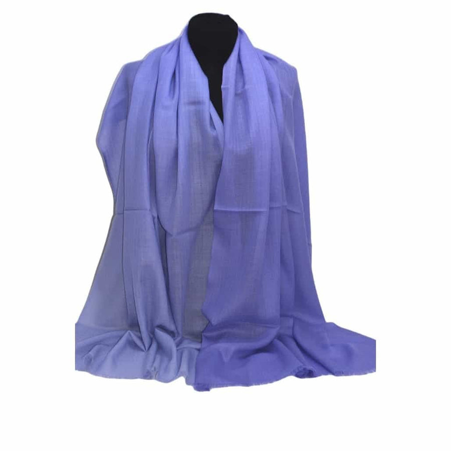 Sal Premium confectionat din 100% Lana Cashmere - Ombre Double Color Shade - Purple Blue & Blue Ciel - sal cashmere ombre design