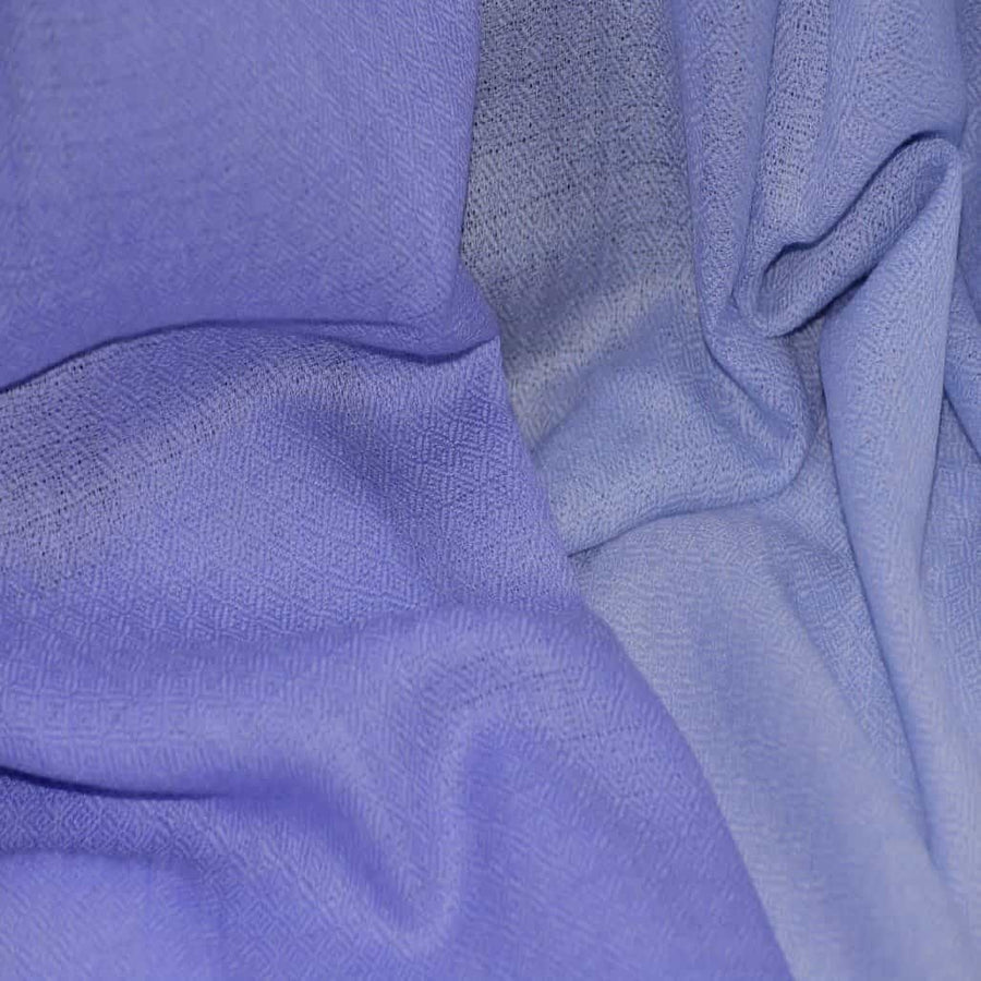 Sal Premium confectionat din 100% Lana Cashmere - Ombre Double Color Shade - Purple Blue & Blue Ciel - sal cashmere ombre design