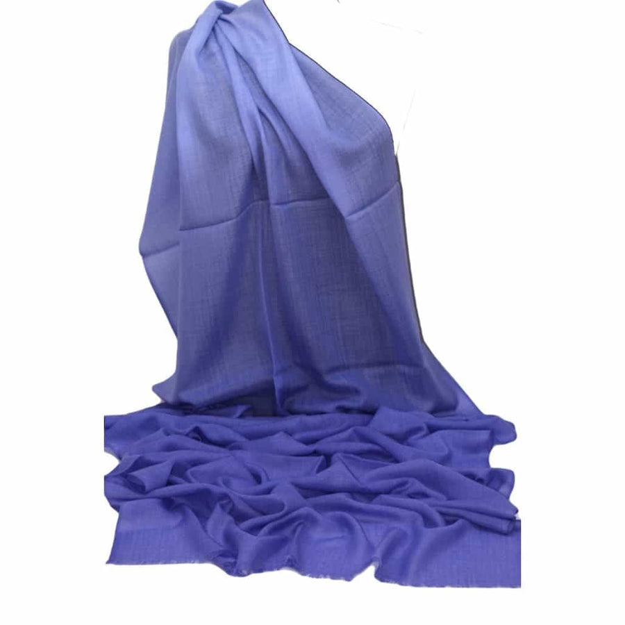 Sal Premium confectionat din 100% Lana Cashmere - Ombre Double Color Shade - Purple Blue & Blue Ciel - sal cashmere ombre design
