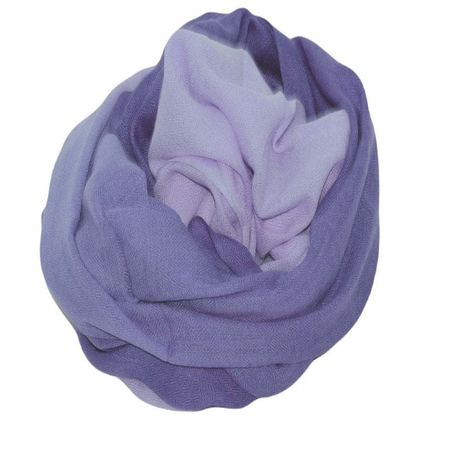 Sal Premium confectionat din 100% Lana Cashmere - Ombre Double Color Shade - Purple Blue & Blue Ciel - sal cashmere ombre design