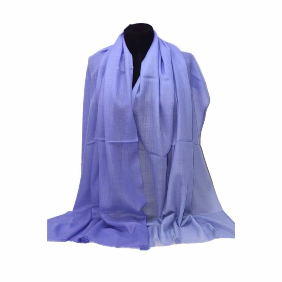 Sal Premium confectionat din 100% Lana Cashmere - Ombre Double Color Shade - Purple Blue & Blue Ciel - sal cashmere ombre design