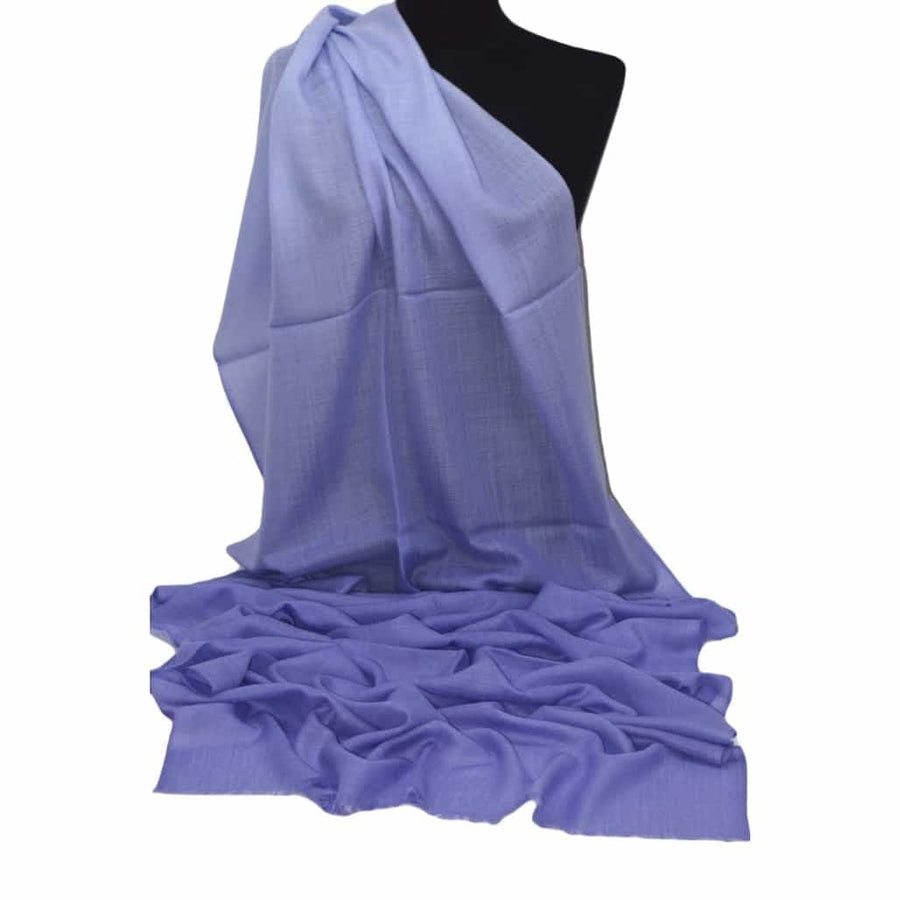 Sal Premium confectionat din 100% Lana Cashmere - Ombre Double Color Shade - Purple Blue & Blue Ciel - sal cashmere ombre design