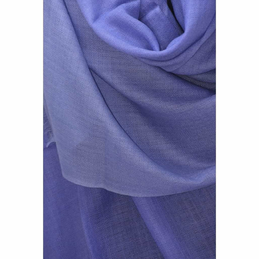 Sal Premium confectionat din 100% Lana Cashmere - Ombre Double Color Shade - Purple Blue & Blue Ciel - sal cashmere ombre design