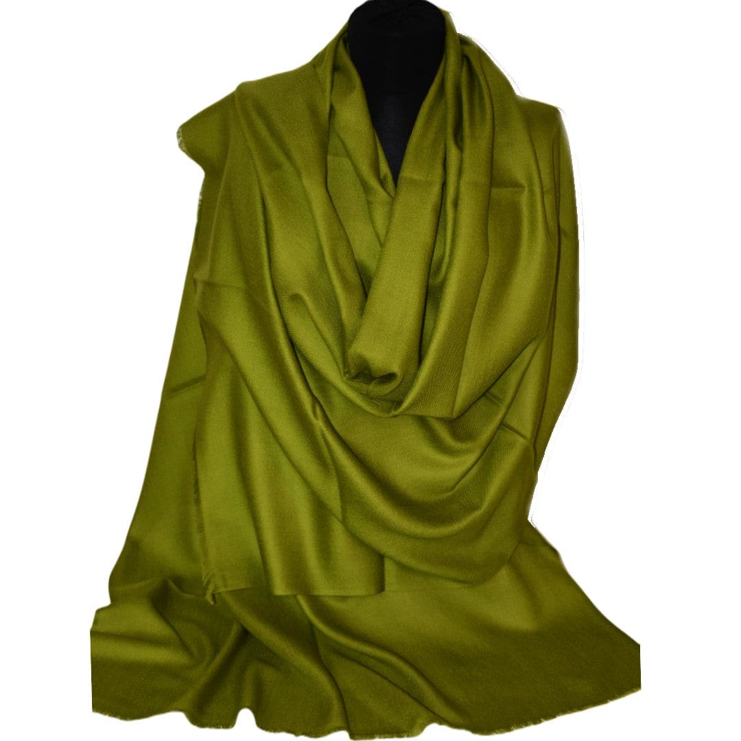 Sal Premium confectionat din Lana Cashmere - Verde Kaki -> Cod: CASHSILK180 - Sal din Cashmere